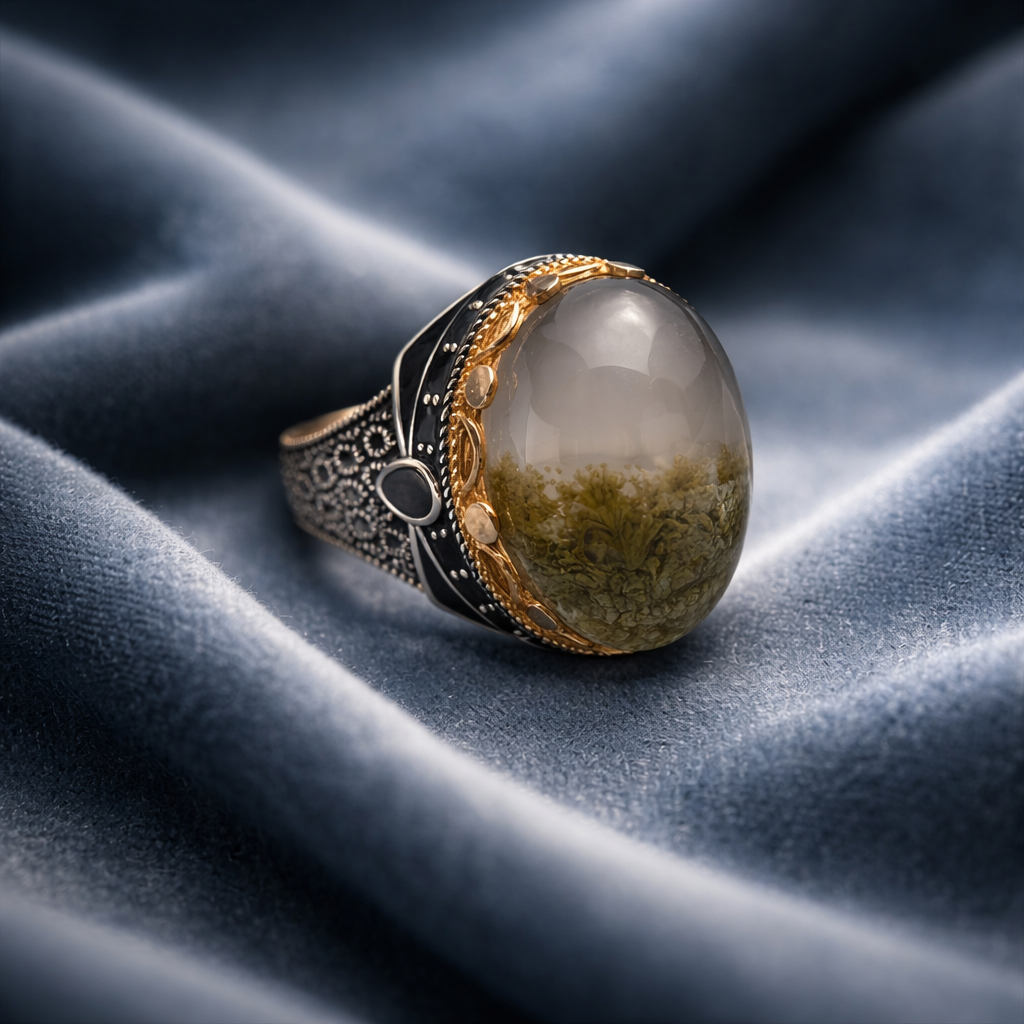Imperial Moss Landscape Agate Ring – Collector’s Edition