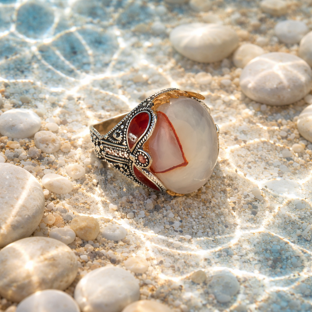 Royal Pattern Agate Ring – Limited Men’s Collection
