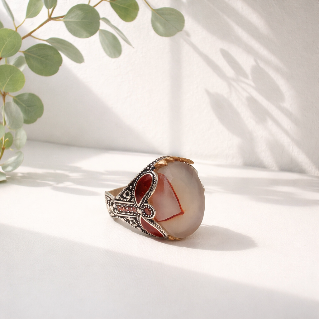 Royal Pattern Agate Ring – Limited Men’s Collection