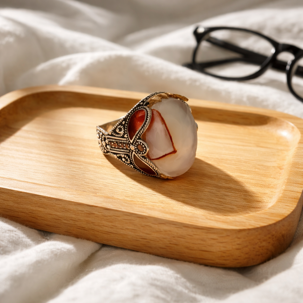Royal Pattern Agate Ring – Limited Men’s Collection