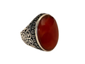Classic Deep Red Yemeni Agate Ring – Men’s Heritage Edition