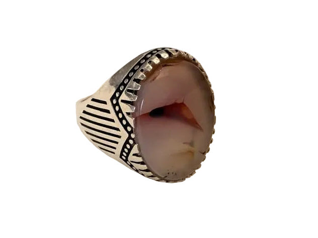 Natural Desert Pattern Agate Ring - One of a Kind