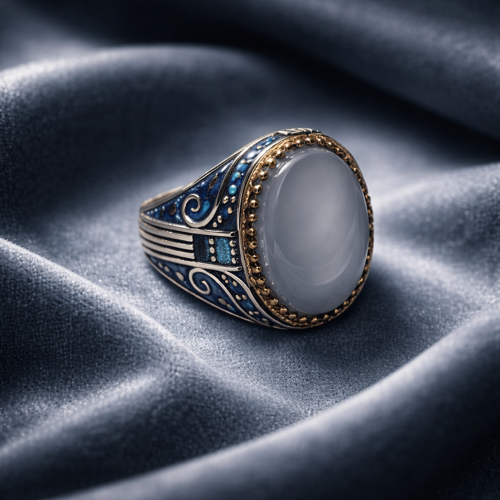 Imperial White Agate Ring